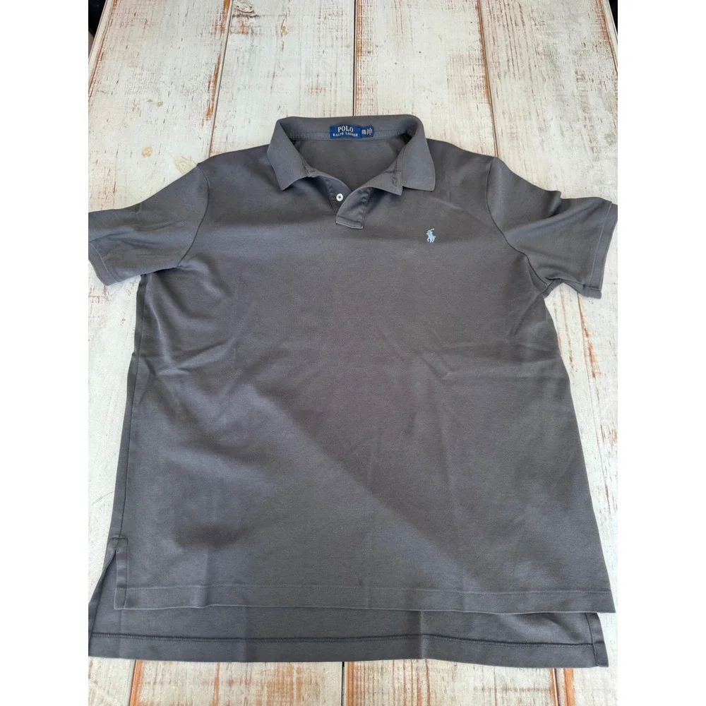 Polo‎ Ralph Lauren Mens Short Sleeve Polo Shirt Charcoal Grey XXL 100% Cotton